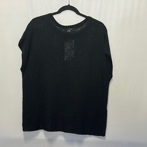 Eileen Fisher Black Short Sleeve Tee Oversized Fit